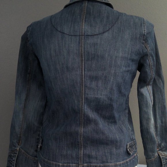 Liz Claiborne Jean Denim Jacket Blue Strech Cotton Women's Medium - Picture 3 of 8